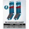 imageOutdoorMaster Ski Socks 2Pair Pack Skiing and Snowboarding Thermal Socks for Men with NonSlip Cuff DesignGrey Blue