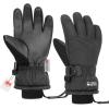 imageOutdoorMaster Kids Ski Snow Gloves 3M Thinsulate Winter Windproof Waterproof Thermal Gloves for Boys ampamp Girls Fits Youth Winter Sports Skiing SnowboardBlack