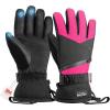 imageOutdoorMaster Ski Snow Gloves for Women ampamp Men 3M Thinsulate Waterproof Snowboard Gloves Winter Warm Windproof Snowmobile Gloves with DoublePocketBlackRose