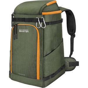 imageOutdoorMaster Ski Boot Bag 65L Snowboard Boots Travel Backpack for Helmet Ski Shoes Goggles Gloves and Accessories Waterproof Exterior ampamp BottomGreen