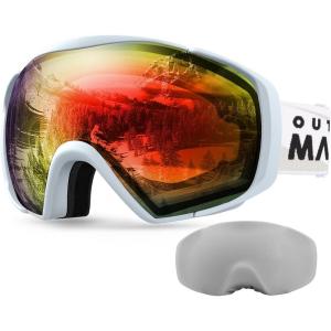 imageOutdoorMaster Ski Goggles with Cover Snowboard Snow Goggles OTG AntiFogAdult Red Vlt 52