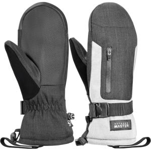 imageOutdoorMaster Ski Mittens for Women ampamp Men Waterproof ampamp Windproof Ski Gloves Winter Warm Snowboarding GlovesBlackWhite