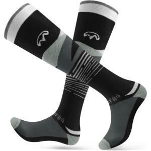 imageOutdoorMaster Ski Socks 2Pair Pack Skiing and Snowboarding Thermal Socks for Men with NonSlip Cuff DesignBlack