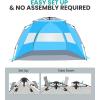 imageOutdoorMaster Beach Tent for 34 Person  Easy Setup and Portable Beach Shade Sun Shelter Canopy with UPF 50 UV Protection Removable Skylight Family SizeBlue
