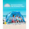 imageOutdoorMaster Beach Tent for 34 Person  Easy Setup and Portable Beach Shade Sun Shelter Canopy with UPF 50 UV Protection Removable Skylight Family SizeBlue