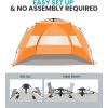 imageOutdoorMaster Beach Tent for 34 Person  Easy Setup and Portable Beach Shade Sun Shelter Canopy with UPF 50 UV Protection Removable Skylight Family SizeOrange