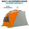 imageOutdoorMaster Beach Tent for 34 Person  Easy Setup and Portable Beach Shade Sun Shelter Canopy with UPF 50 UV Protection Removable Skylight Family SizeOrange