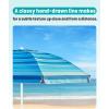 imageOutdoorMaster Beach Umbrella with Sand Bag  65ft Beach Umbrella with Sand Anchor UPF 50 PU Coating with Carry Bag for Patio and Outdoor  Navy StripedA03 Light Blue Striped