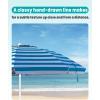 imageOutdoorMaster Beach Umbrella with Sand Bag  65ft Beach Umbrella with Sand Anchor UPF 50 PU Coating with Carry Bag for Patio and Outdoor  Navy StripedA02 Blue Striped