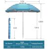 imageOutdoorMaster Beach Umbrella with Sand Bag  65ft Beach Umbrella with Sand Anchor UPF 50 PU Coating with Carry Bag for Patio and Outdoor  Navy StripedA02 Blue Striped