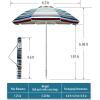 imageOutdoorMaster Beach Umbrella with Sand Bag  65ft Beach Umbrella with Sand Anchor UPF 50 PU Coating with Carry Bag for Patio and Outdoor  Navy StripedBlueRed Striped