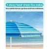 imageOutdoorMaster Beach Umbrella with Sand Bag  65ft Beach Umbrella with Sand Anchor UPF 50 PU Coating with Carry Bag for Patio and Outdoor  Navy StripedB03 New VersionLight Blue Striped with Cup Holder