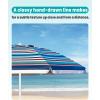 imageOutdoorMaster Beach Umbrella with Sand Bag  65ft Beach Umbrella with Sand Anchor UPF 50 PU Coating with Carry Bag for Patio and Outdoor  Navy StripedBlueRed Striped