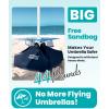 imageOutdoorMaster Beach Umbrella with Sand Bag  65ft Beach Umbrella with Sand Anchor UPF 50 PU Coating with Carry Bag for Patio and Outdoor  Navy StripedB03 New VersionLight Blue Striped with Cup Holder