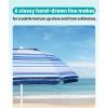 imageOutdoorMaster Beach Umbrella with Sand Bag  65ft Beach Umbrella with Sand Anchor UPF 50 PU Coating with Carry Bag for Patio and Outdoor  Navy StripedB02 New VersionBlueWhite Striped with Cup Holder
