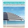imageOutdoorMaster Beach Umbrella with Sand Bag  65ft Beach Umbrella with Sand Anchor UPF 50 PU Coating with Carry Bag for Patio and Outdoor  Navy StripedB01 New VersionNavy Striped with Cup Holder