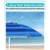 imageOutdoorMaster Beach Umbrella with Sand Bag  65ft Beach Umbrella with Sand Anchor UPF 50 PU Coating with Carry Bag for Patio and Outdoor  Navy StripedDark Blue Striped