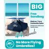 imageOutdoorMaster Beach Umbrella with Sand Bag  65ft Beach Umbrella with Sand Anchor UPF 50 PU Coating with Carry Bag for Patio and Outdoor  Navy StripedNew VersionDark Blue Striped with Cup Holder