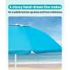 imageOutdoorMaster Beach Umbrella with Sand Bag  65ft Beach Umbrella with Sand Anchor UPF 50 PU Coating with Carry Bag for Patio and Outdoor  Navy StripedNew VersionTurquoise with Cup Holder