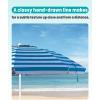 imageOutdoorMaster Beach Umbrella with Sand Bag  65ft Beach Umbrella with Sand Anchor UPF 50 PU Coating with Carry Bag for Patio and Outdoor  Navy StripedNew VersionBlue Striped with Cup Holder