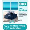 imageOutdoorMaster Beach Umbrella with Sand Bag  65ft Beach Umbrella with Sand Anchor UPF 50 PU Coating with Carry Bag for Patio and Outdoor  Navy StripedNew VersionBlueRed Striped with Cup Holder
