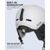 imageOutdoorMaster MIPS Ski Helmet Snowboard Helmet for Men Women ampamp Youth Snow Helmet with 8 Adjustable Vents PC Shell ampamp EPS Foam Snowboarding Helmet Dial Fit Snow Sport Helmet Certified Skiing HelmetMatte White