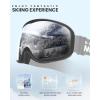 imageOutdoorMaster Owl Ski Goggles OTG Snow Snowboard Goggles for Men Women Youth AntiFog 100 UV ProtectionBlvlt 10 Silver