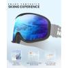 imageOutdoorMaster Owl Ski Goggles OTG Snow Snowboard Goggles for Men Women Youth AntiFog 100 UV ProtectionBlvlt 15 Revo Blue
