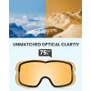 imageOutdoorMaster Owl Ski Goggles OTG Snow Snowboard Goggles for Men Women Youth AntiFog 100 UV ProtectionBlvlt 75 Yellow