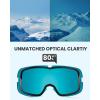 imageOutdoorMaster Owl Ski Goggles OTG Snow Snowboard Goggles for Men Women Youth AntiFog 100 UV ProtectionBlvlt 80 Lightblue