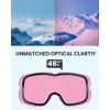 imageOutdoorMaster Owl Ski Goggles OTG Snow Snowboard Goggles for Men Women Youth AntiFog 100 UV ProtectionWhvlt 46 Pink