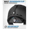imageOutdoorMaster Ski Helmet  Takin SnowboardHelmet with Visor Adjustable Dial Fit 10 Vents  Durable ABS Shell ampamp ShockAbsorbing EPS Core  Snow Sport Helmet for Men Women ampamp YouthBlack