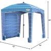 imageQipi Beach Cabana  Easy to Set Up Canopy Waterproof Portable 6 x 6 Beach Shelter Included Side Wall Shade with UPF 50 UV Protection Ultimate Sun Umbrella  for Kids Family ampamp FriendsBlue Stripes with Changing Room