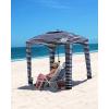 imageQipi Beach Cabana  Easy to Set Up Canopy Waterproof Portable 6 x 6 Beach Shelter Included Side Wall Shade with UPF 50 UV Protection Ultimate Sun Umbrella  for Kids Family ampamp FriendsSailor Stripes