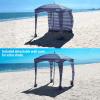 imageQipi Beach Cabana  Easy to Set Up Canopy Waterproof Portable 6 x 6 Beach Shelter Included Side Wall Shade with UPF 50 UV Protection Ultimate Sun Umbrella  for Kids Family ampamp FriendsSailor Stripes