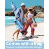 imageQipi Beach Cabana  Easy to Set Up Canopy Waterproof Portable 6 x 6 Beach Shelter Included Side Wall Shade with UPF 50 UV Protection Ultimate Sun Umbrella  for Kids Family ampamp FriendsBlue Stripes with Changing Room