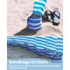 imageQipi Beach Cabana  Easy to Set Up Canopy Waterproof Portable 6 x 6 Beach Shelter Included Side Wall Shade with UPF 50 UV Protection Ultimate Sun Umbrella  for Kids Family ampamp FriendsBlue Stripes with Changing Room