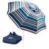 imageOutdoorMaster Beach Umbrella with Sand Bag  65ft Beach Umbrella with Sand Anchor UPF 50 PU Coating with Carry Bag for Patio and Outdoor  Navy StripedBlueRed Striped