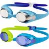 imageOutdoorMaster Kids Swim Goggles 2 Pack  Quick Adjustable Strap Swimming Goggles for Kids  D2 Packsilver Blue