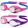 imageOutdoorMaster Kids Swim Goggles 2 Pack  Quick Adjustable Strap Swimming Goggles for Kids  D2 Packsilver Pink