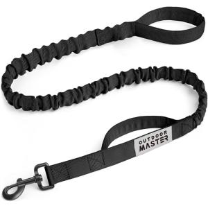 imageOutdoorMaster Bungee Dog Leash Heavy Duty Dog Leash with Shock Absorption 2 Padded Handles Training Leash Improved Dog Safety and Comfort Tan 4 FTBlack
