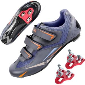 imageOutdoorMaster Mens Road Cycling Shoes Road Bike Shoes with Peloton Indoor Pedal of Delta Outdoor for Unisex Cycling Riding Shoes with 2 Cleat CompatibleNavy Blue