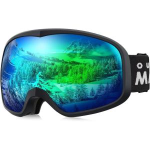 imageOutdoorMaster Owl Ski Goggles OTG Snow Snowboard Goggles for Men Women Youth AntiFog 100 UV ProtectionBlvlt 18 Revo Green