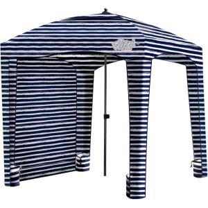 imageQipi Beach Cabana  Easy to Set Up Canopy Waterproof Portable 6 x 6 Beach Shelter Included Side Wall Shade with UPF 50 UV Protection Ultimate Sun Umbrella  for Kids Family ampamp FriendsSailor Stripes