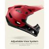imageOutdoorMaster Full Face Mountain Bike Helmet for Men ampamp WomenTwo Removable Chin Pad Mountain Bike Helmet Grizzly Ventilation Lightweight Racing Downhill DH BMX MTB HelmetFlaming Red