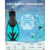 imageOutdoorMaster Marlin Kids Mask Fins Snorkel Set Dry Top Snorkeling Gear with Adjustable Fins AntiFog Snorkel Mask Set for Boys and Girls Age 616Cyan