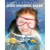 imageOutdoorMaster Marlin Kids Mask Fins Snorkel Set Dry Top Snorkeling Gear with Adjustable Fins AntiFog Snorkel Mask Set for Boys and Girls Age 616Rose Pink