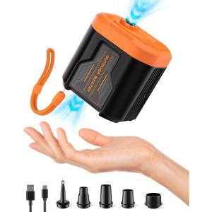imageOutdoorMaster Bonito 5kPa Portable Electric Air Pump for Inflatables 1443Wh Rechargeable Mini Air Pump Inflator Inflation ampamp Deflation for Air Mattress Pool Float Storage Bags Air Beds