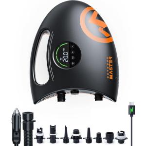 imageOutdoorMaster Shark 2S 888Wh Electric Paddle Board Pump Rechargeable Battery for 6 SUPs Inflation ampamp Deflation 20PSI SUP Air Pump 12V158V DC ampamp TypeC Input AutoOff ampamp 8 Nozzles for Inflatables