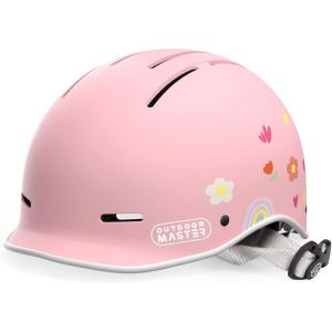 imageOutdoorMaster Toddler Helmet Toddler Bike Helmet Bike Helmet for Youth Boys ampamp Girls Kids Helmet with Visor Dial Fit Adjustment Ventilation MultiSport Helmet for Bicycle Skate Scooter LongboardPower Pink